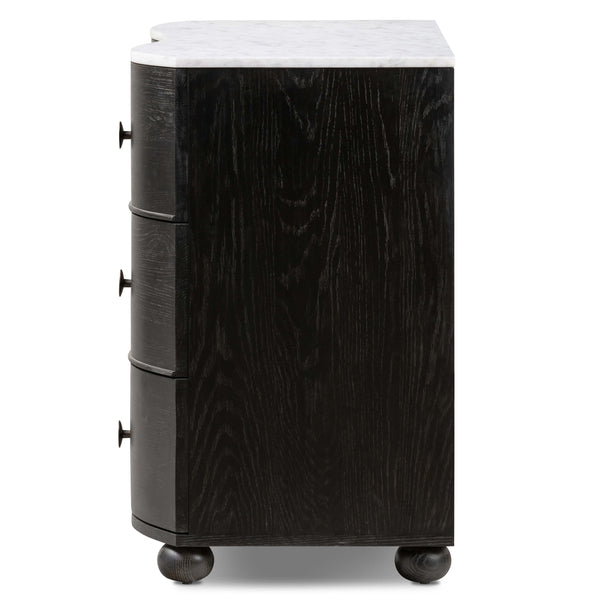 Home Fashion Tiago Marble Chest Distressed Black By Four Hands
