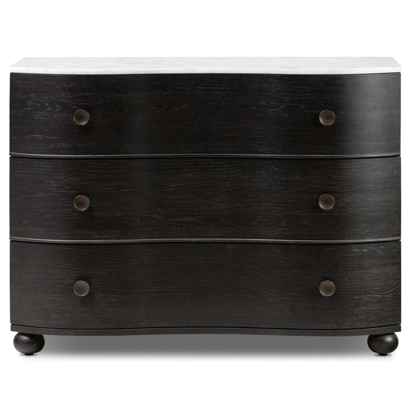 Home Fashion Tiago Marble Chest Distressed Black By Four Hands