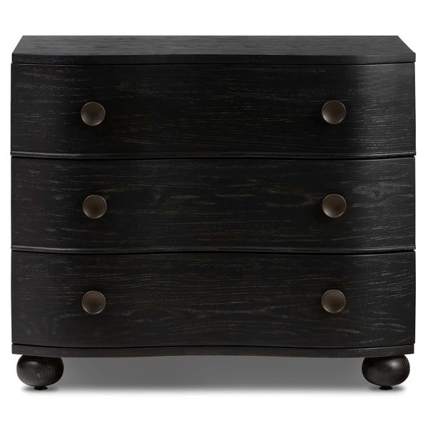 Home Fashion Tiago Nightstand Distressed Black By Four Hands