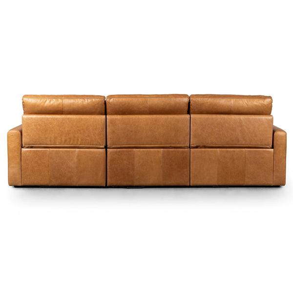 Home Fashion Tillery 3 Piece Power Recliner Leather Sectional Sonoma Butterscotch By Four Hands