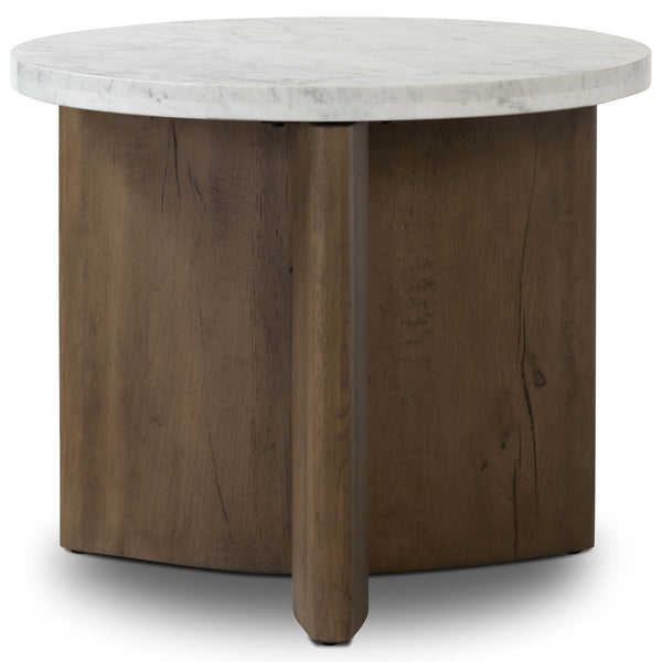 home fashion Toli End Table White Marble/Rustic Fawn by Four Hands