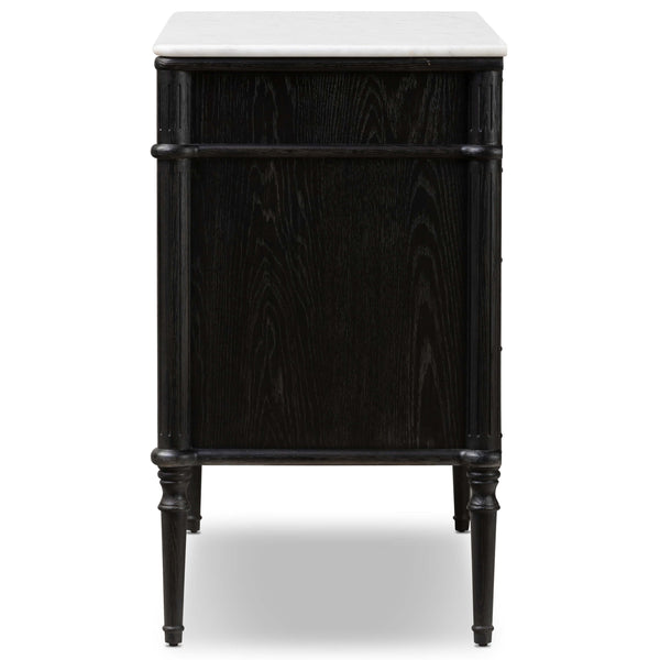 Home Fashion Toulouse Marble Chest Distressed Black By Four Hands