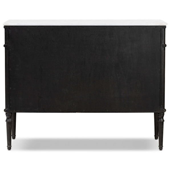 Home Fashion Toulouse Marble Chest Distressed Black By Four Hands