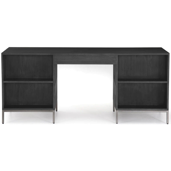 Home Fashion Trey Executive Desk Black Wash By Four Hands