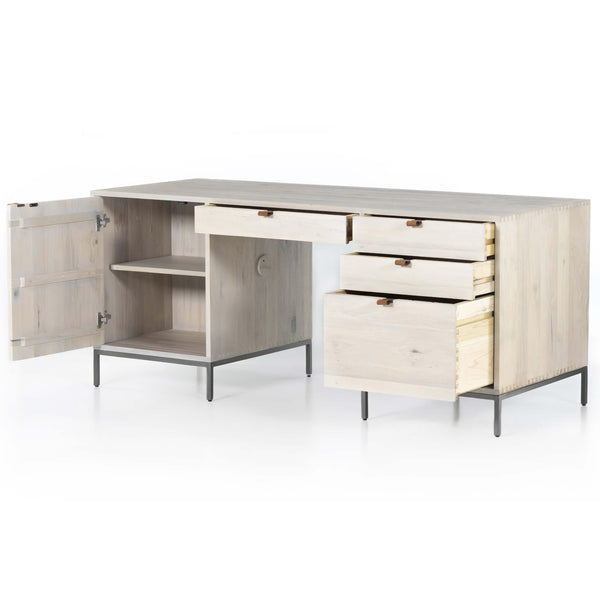 Home Fashion Trey Executive Desk Dove Poplar By Four Hands