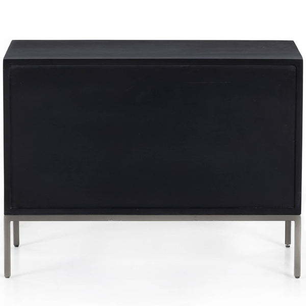 Home Fashion Trey Large Nightstand Black Wash Poplar By Four Hands