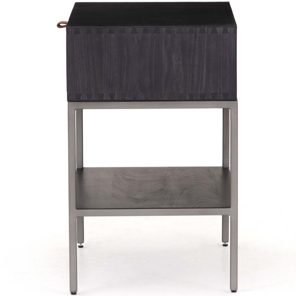 Home Fashion Trey Nightstand Black Wash Poplar By Four Hands