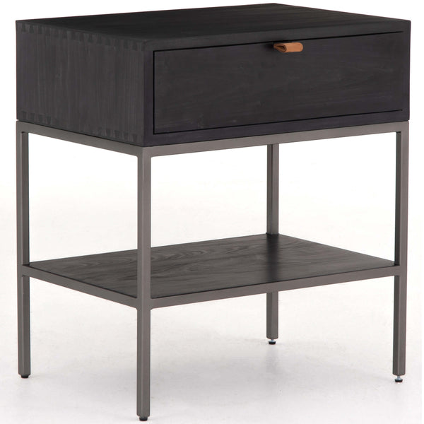 home fashion Trey Nightstand Black Wash Poplar by Four Hands