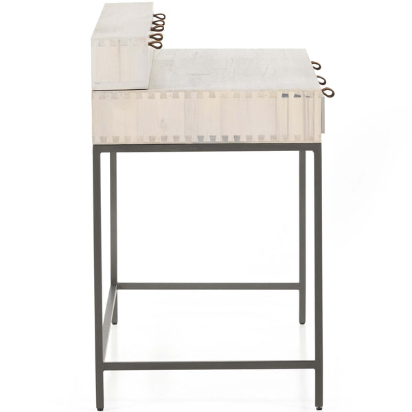Home Fashion Trey Writing Desk With 5 Drawers Organizer Dove Poplar By Four Hands
