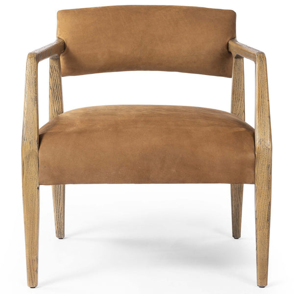 Home Fashion Tyler Leather Chair Nubuck Cognac By Four Hands