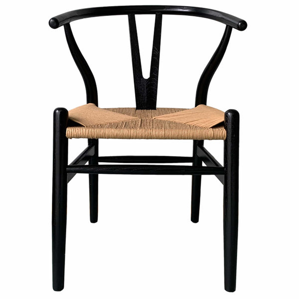 Home Fashion Ventana Dining Chair Black/Natural Set Of 2