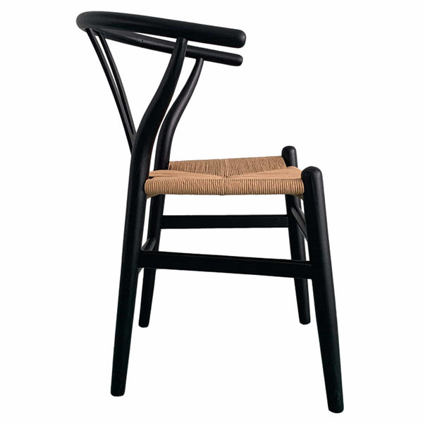 Home Fashion Ventana Dining Chair Black/Natural Set Of 2