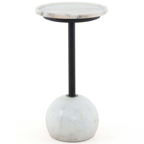 home fashion Viola Accent Table Polished White Marble by Four Hands
