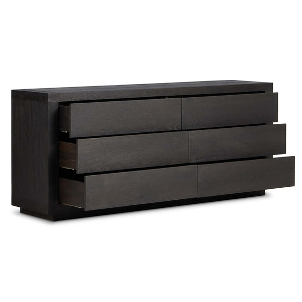 Home Fashion Warby 6 Drawer Dresser Worn Black By Four Hands