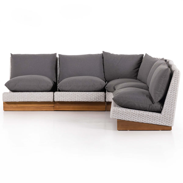 Home Fashion Warner 5 Piece Outdoor Sectional By Four Hands