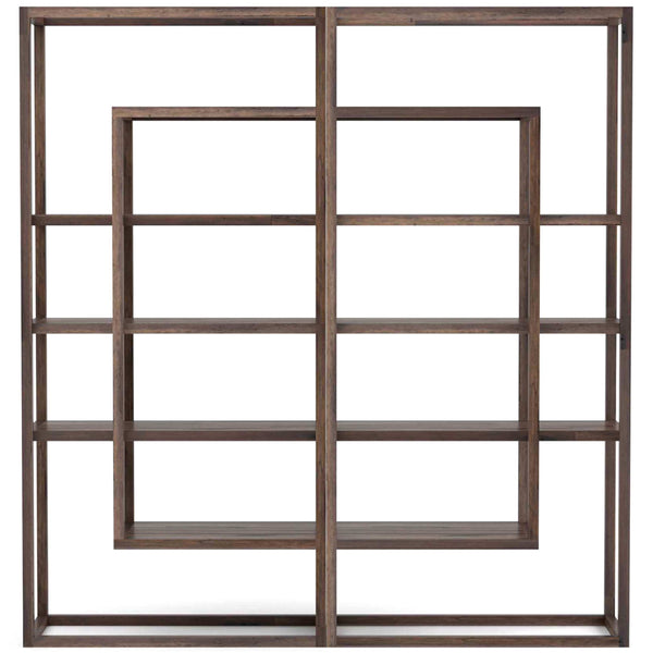 Home Fashion Waylon Double Bookshelf Harvest Brown By Four Hands