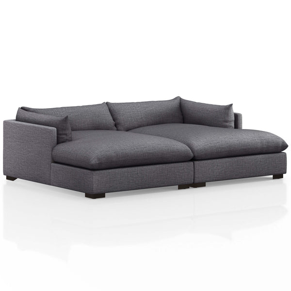 Home Fashion Westwood 102" Double Chaise Bennett Charcoal By Four Hands
