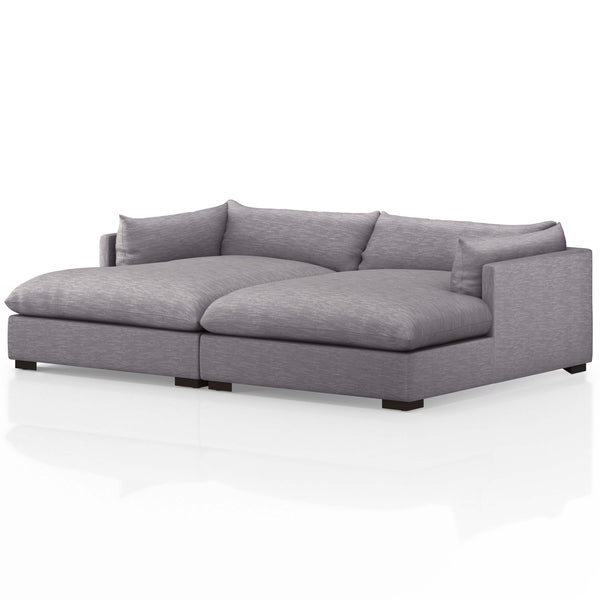 Home Fashion Westwood 102" Double Chaise Valley Silver Moon By Four Hands