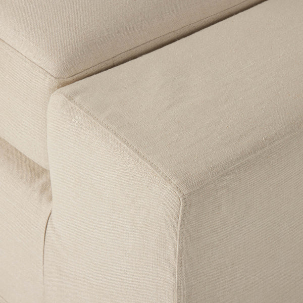 Home Fashion Wide Arm Slipcover Bench Brussels Natural By Four Hands