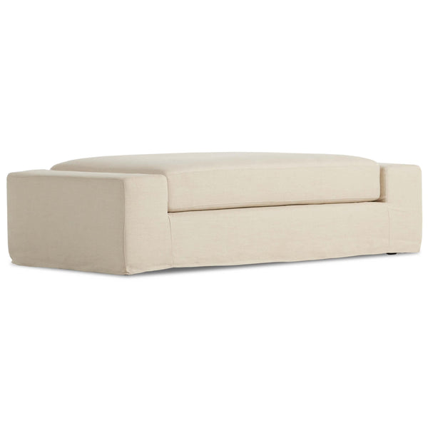 home fashion Wide Arm Slipcover Bench Brussels Natural by Four Hands