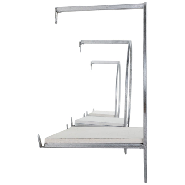 Home Fashion Wood And Metal Wall Shelves White/Silver Set Of 3