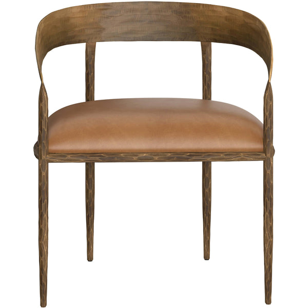 Home Fashion Zanatta Leather Dining Chair Tan Set Of 2