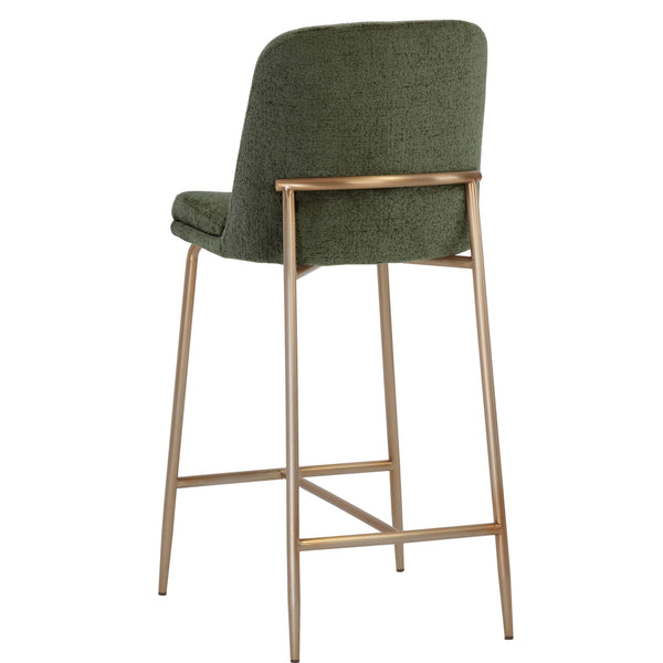 Home Fashion Zeke Counter Stool Bergen Olive/Antique Brass