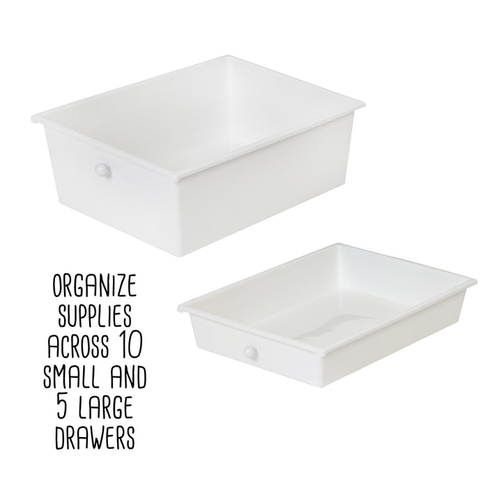 Honey Can Do 15-Drawer Metal Rolling Storage Cart White