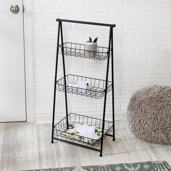 Honey Can Do Black 3-Tier Folding A-Frame Storage Caddy
