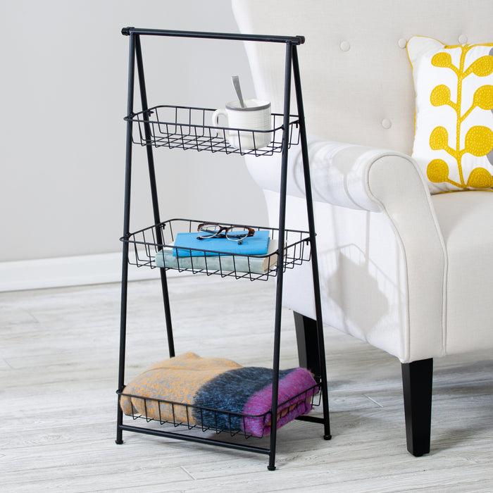 Honey Can Do Black 3-Tier Folding A-Frame Storage Caddy