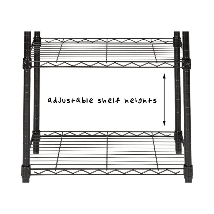 Honey Can Do Black 3-Tier Heavy-Duty Adjustable Shelving Unit