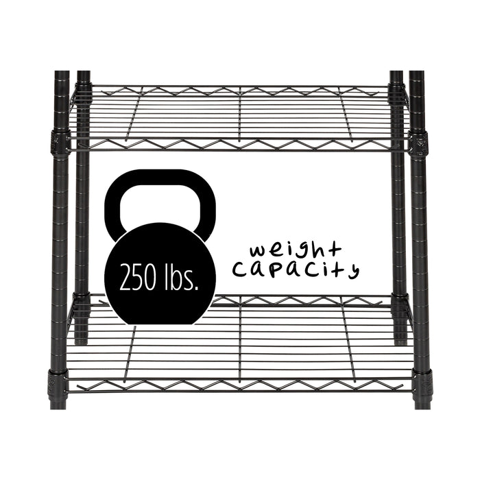 Honey Can Do Black 3-Tier Heavy-Duty Adjustable Shelving Unit