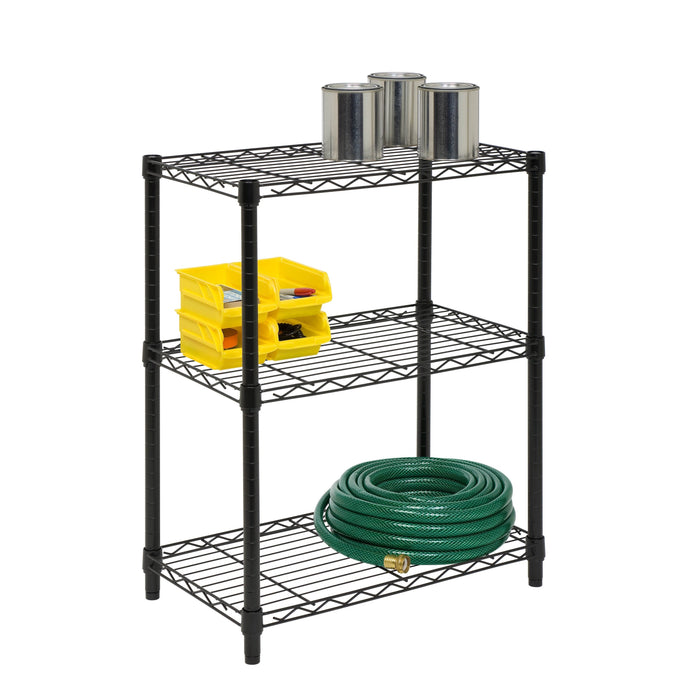 honey can do Black 3-Tier Heavy-Duty Adjustable Shelving Unit