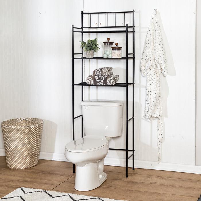Honey Can Do Black 3-Tier Over-The-Toilet Space Saver
