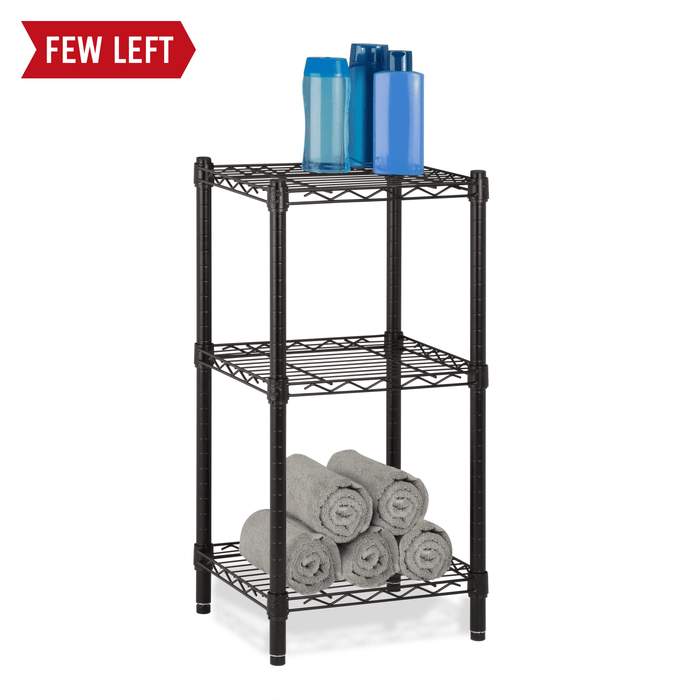 Honey Can Do Black 3-Tier Small Adjustable Shelving Unit