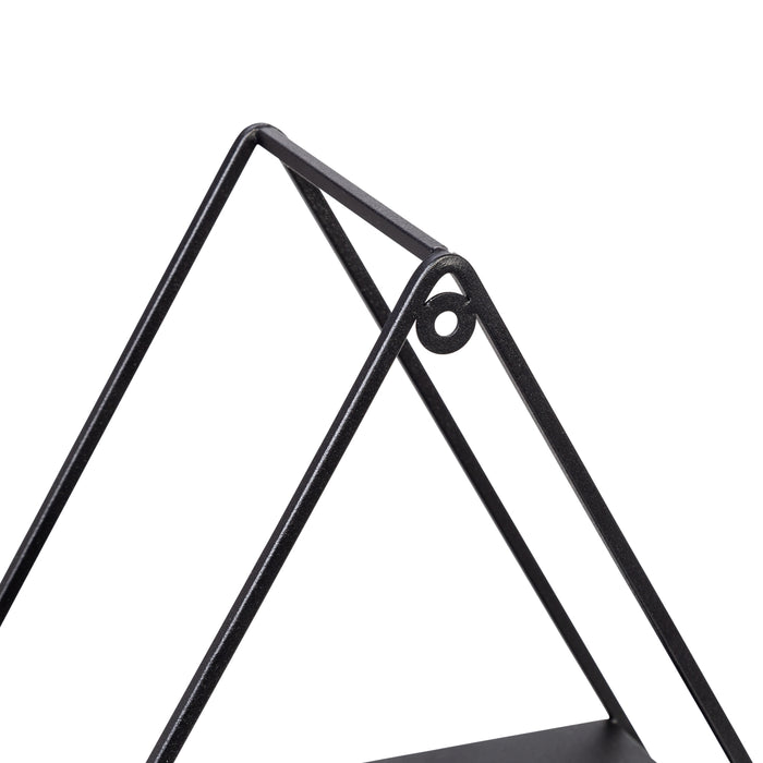 Honey Can Do Black 3-Tier Triangle Decorative Metal Wall Shelf