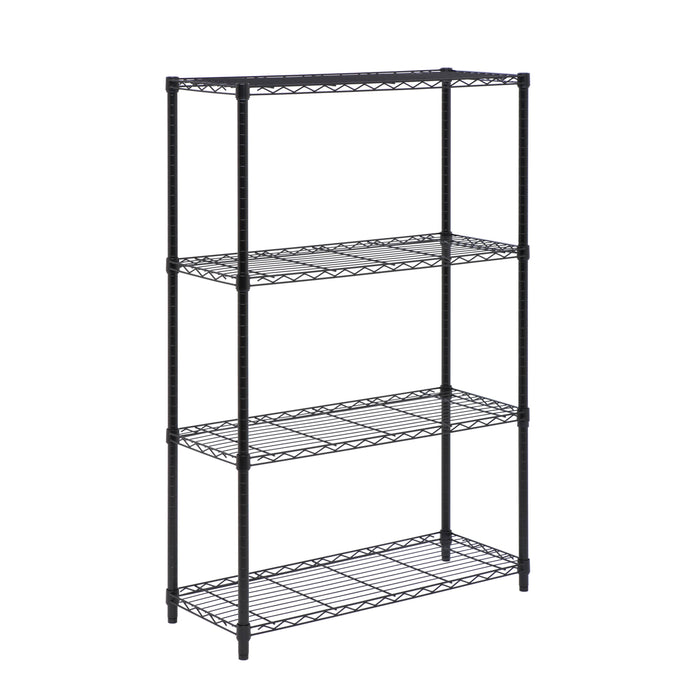 Honey Can Do Black 4-Tier Adjustable Shelving Unit With 350-lb Shelf Capacity