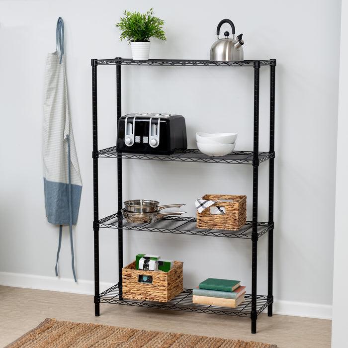 Honey Can Do Black 4-Tier Heavy-Duty Shelving Unit With 250-lb Shelf Capacity