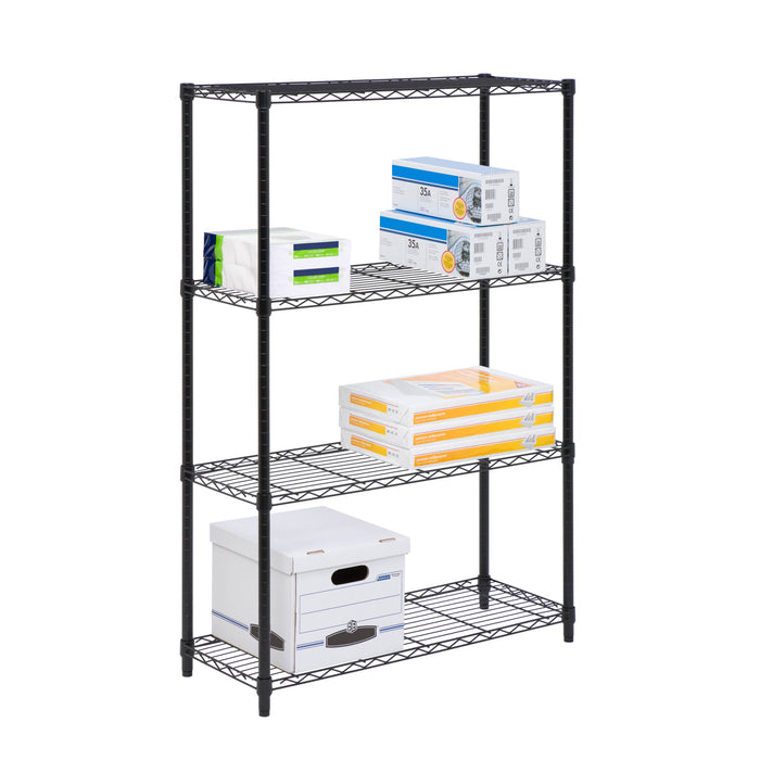 Honey Can Do Black 4-Tier Heavy-Duty Shelving Unit With 250-lb Shelf Capacity