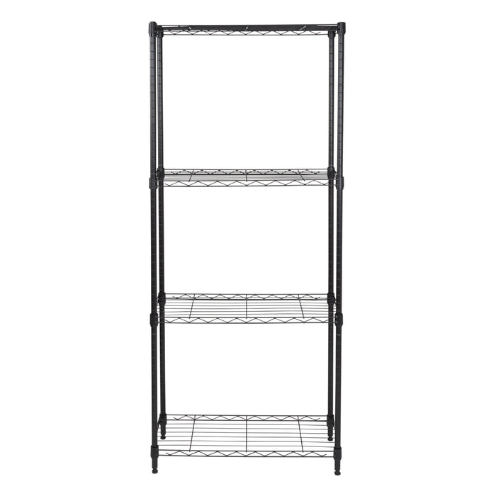 honey can do Black 4-Tier Slim Profile Shelving Unit