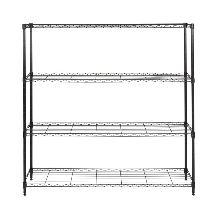 honey can do Black 4-Tier Slim Profile Wide Shelving Unit