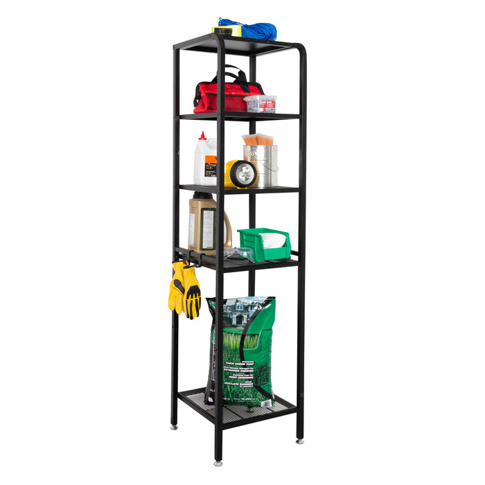honey can do Black 4-Tier Steel Garage Storage Shelving Unit