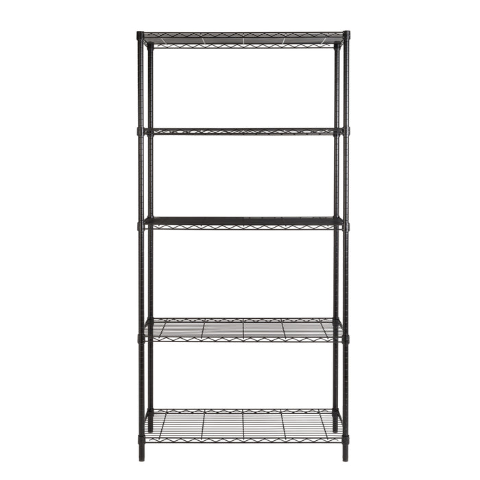 Honey Can Do Black 5-Tier Adjustable Shelving Unit With 350-lb Shelf Capacity