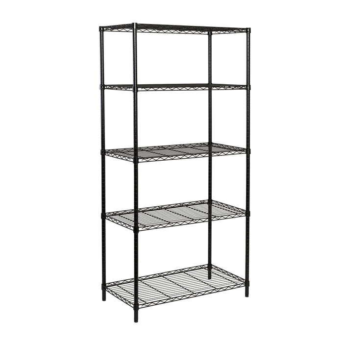 Honey Can Do Black 5-Tier Adjustable Shelving Unit With 350-lb Shelf Capacity