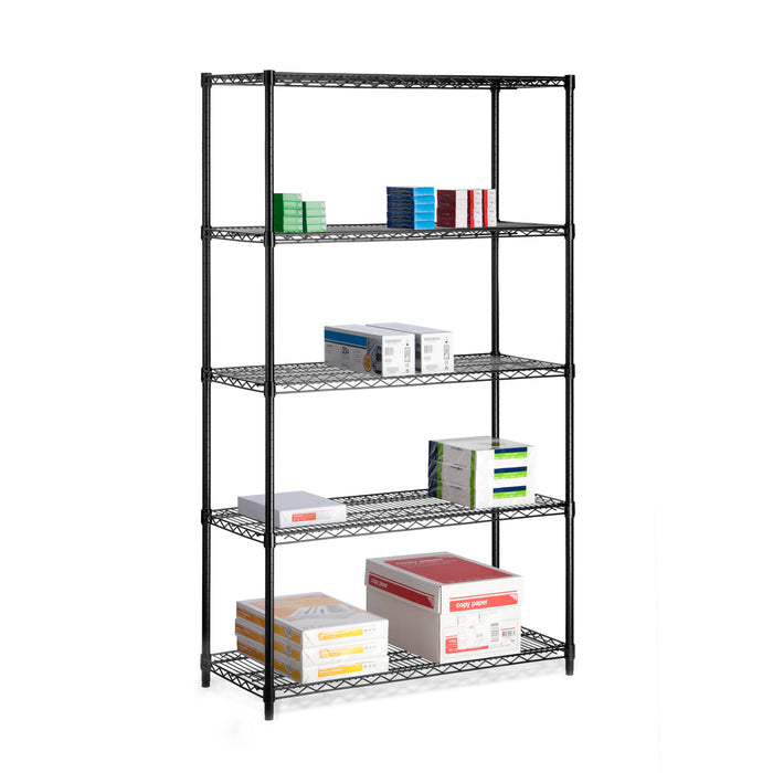 Honey Can Do Black 5-Tier Adjustable Shelving Unit With 800-lb Shelf Capacity