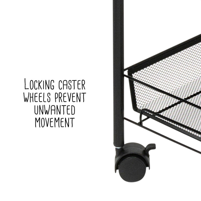 Honey Can Do Black 5-Tier Storage Cart With 4 Hooks