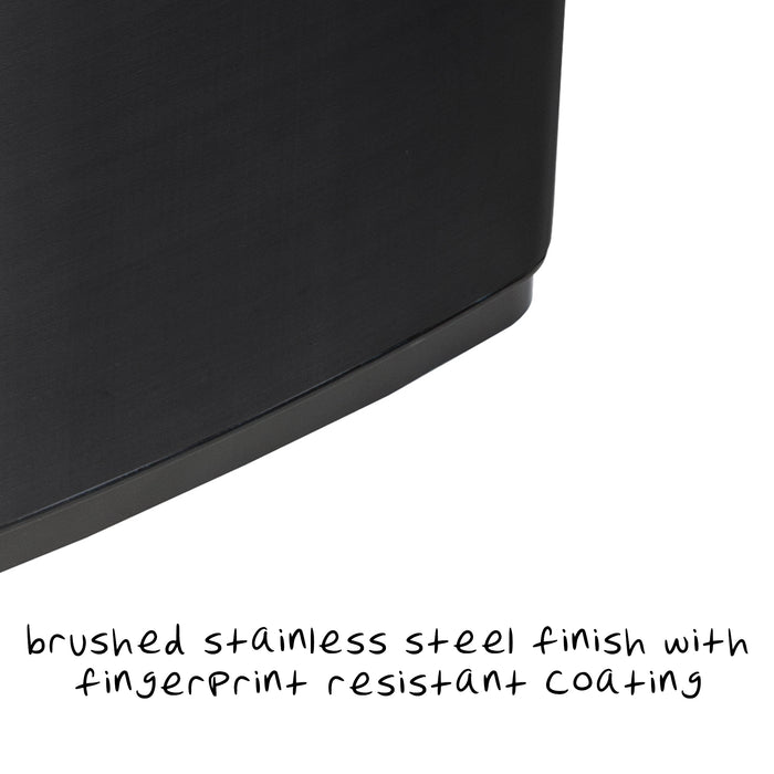 Honey Can Do Black 50L Stainless Steel Trash Can With Motion Sensor And Soft Close