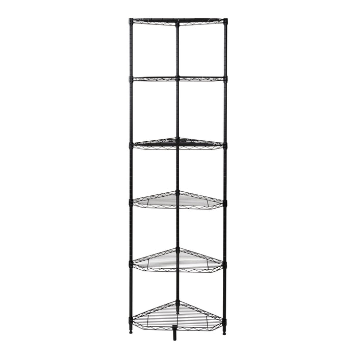Honey Can Do Black 6-Tier Compact Triangle Corner Shelving Unit