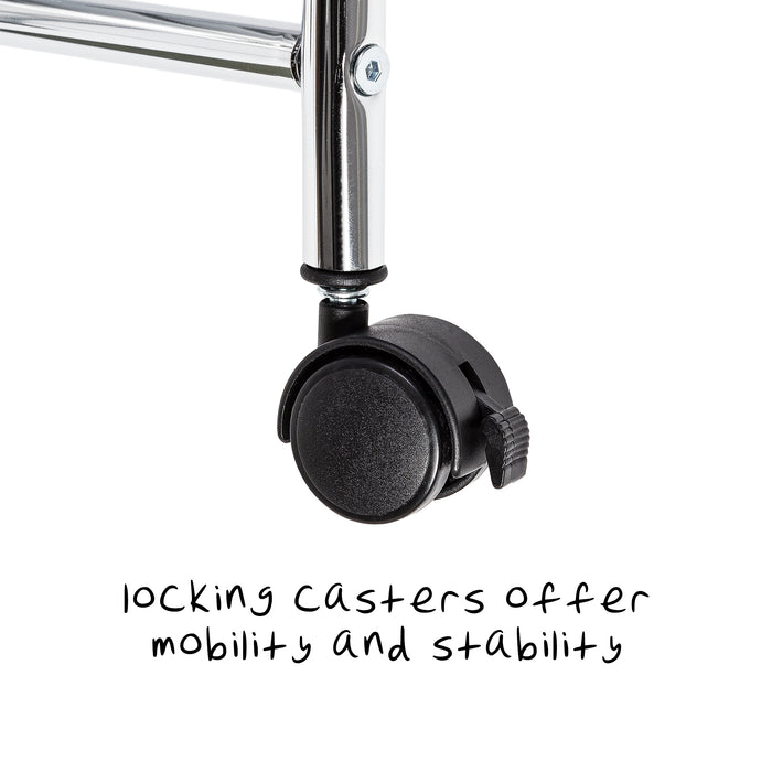 Honey Can Do Black/Chrome 5-Drawer Rolling File Cart