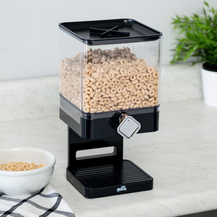 Honey Can Do Black/Chrome Cereal Dispenser With Portion Control